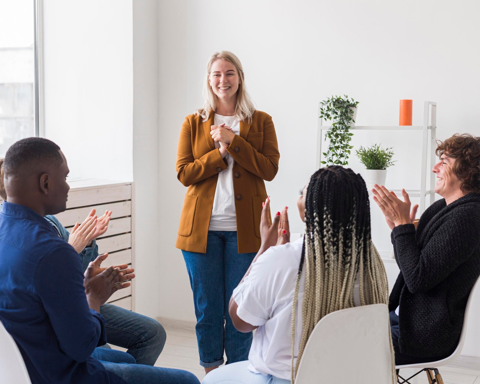 Life coaching group meeting