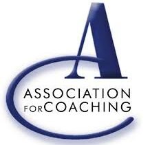 Logo of the Association for Coaching with a large blue letter 'A' and the words 'Association for Coaching' encircled by a partial blue oval.